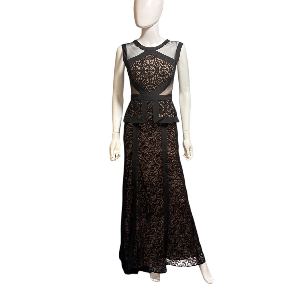 BCBG MAX AZRIA Viviana Illusion Lace Peplum Gown - 0 - Picture 2 of 4